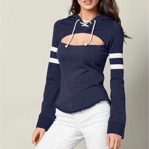 Cut Out Detail Hoodie